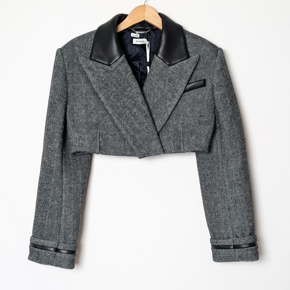 JONATHAN SIMKHAI Cropped Wool Blazer Size 4 - Picture 8 of 16